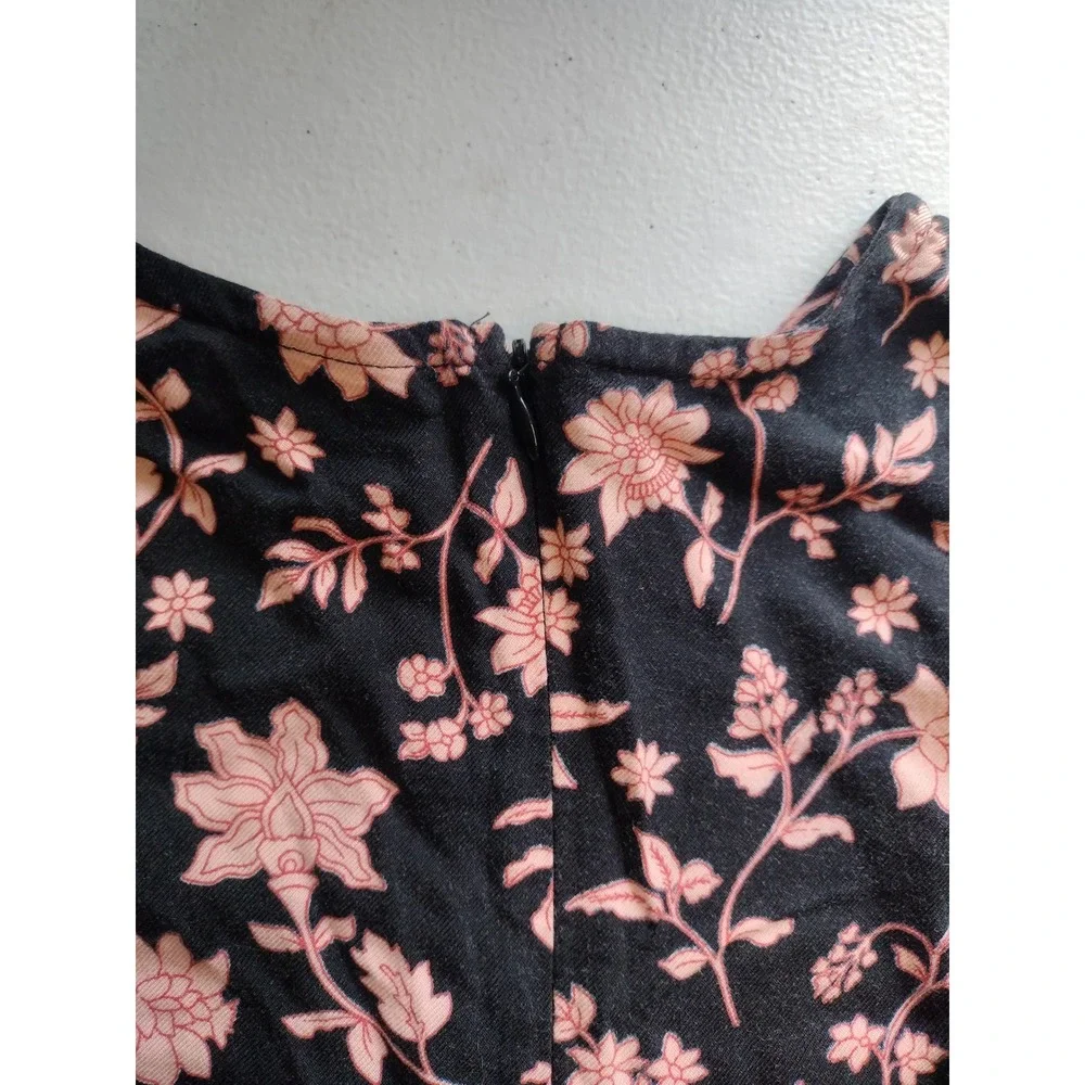 OshKosh Bgosh Girls Black Pink‎ Floral Viscose Babydoll Dress Size 4/5